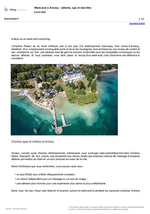 BLOGVOYAGES : Week-end à Annecy : détente, spa et bien-être